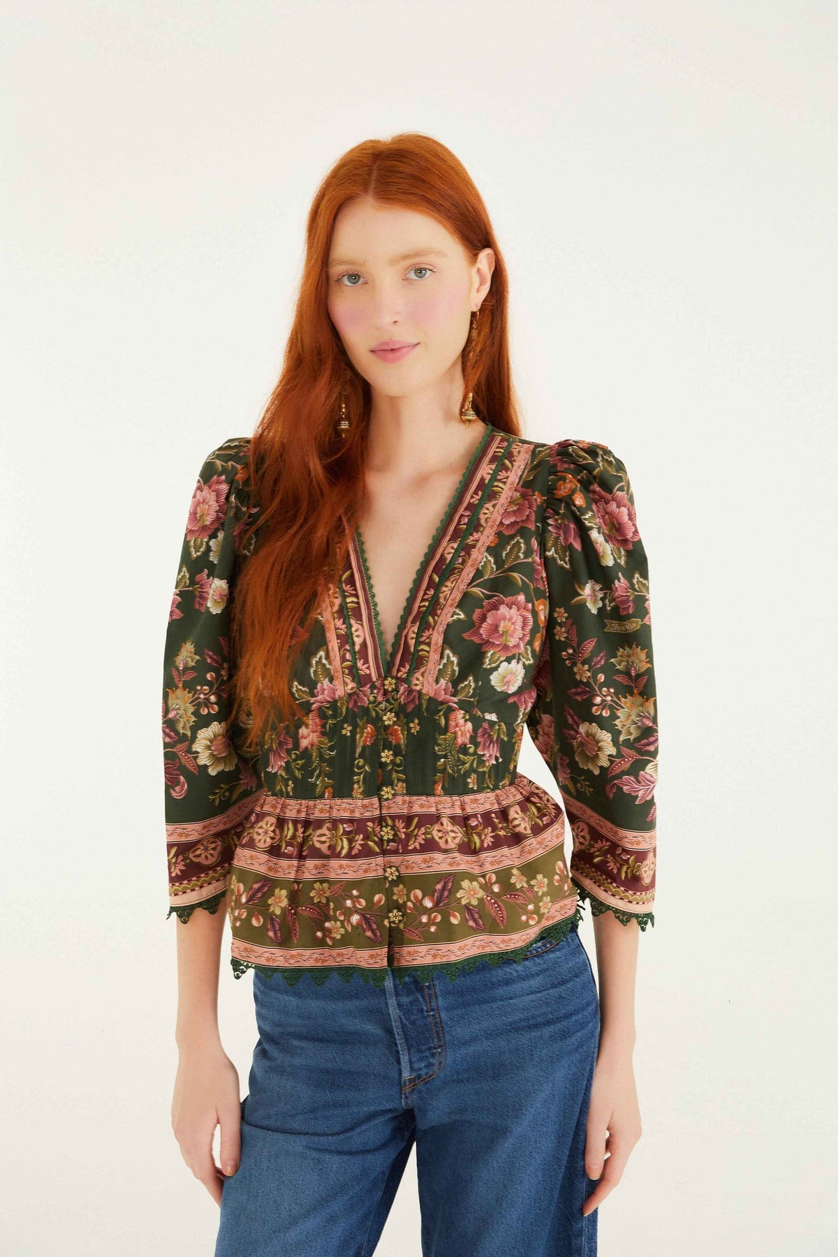 FARM Rio Green Flowering Garden Tree Blouse | FARM Rio