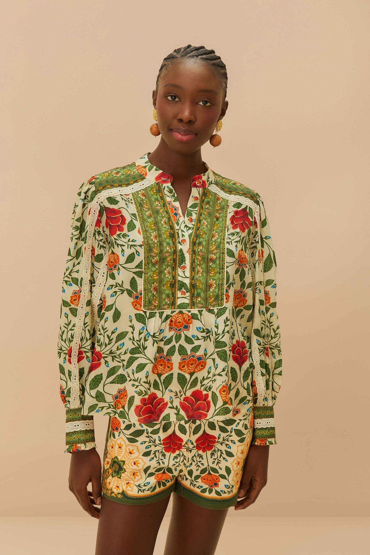 FARM Rio Sand Garden Tapestry Blouse