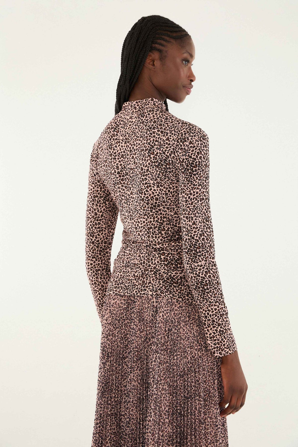 FARM Rio Pink Baby Leopard Jersey Blouse | FARM Rio