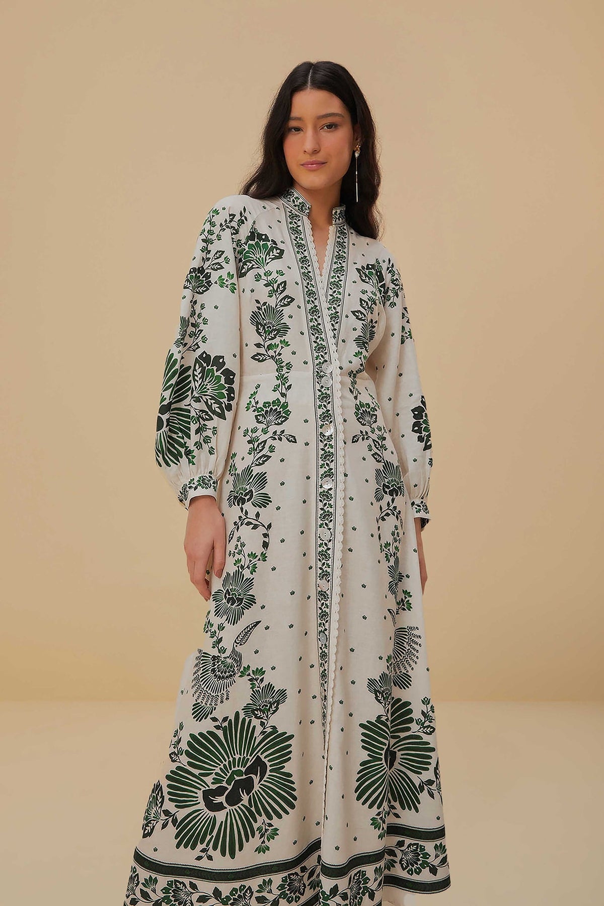 FARM Rio Forest Soul Off-White Maxi Dress