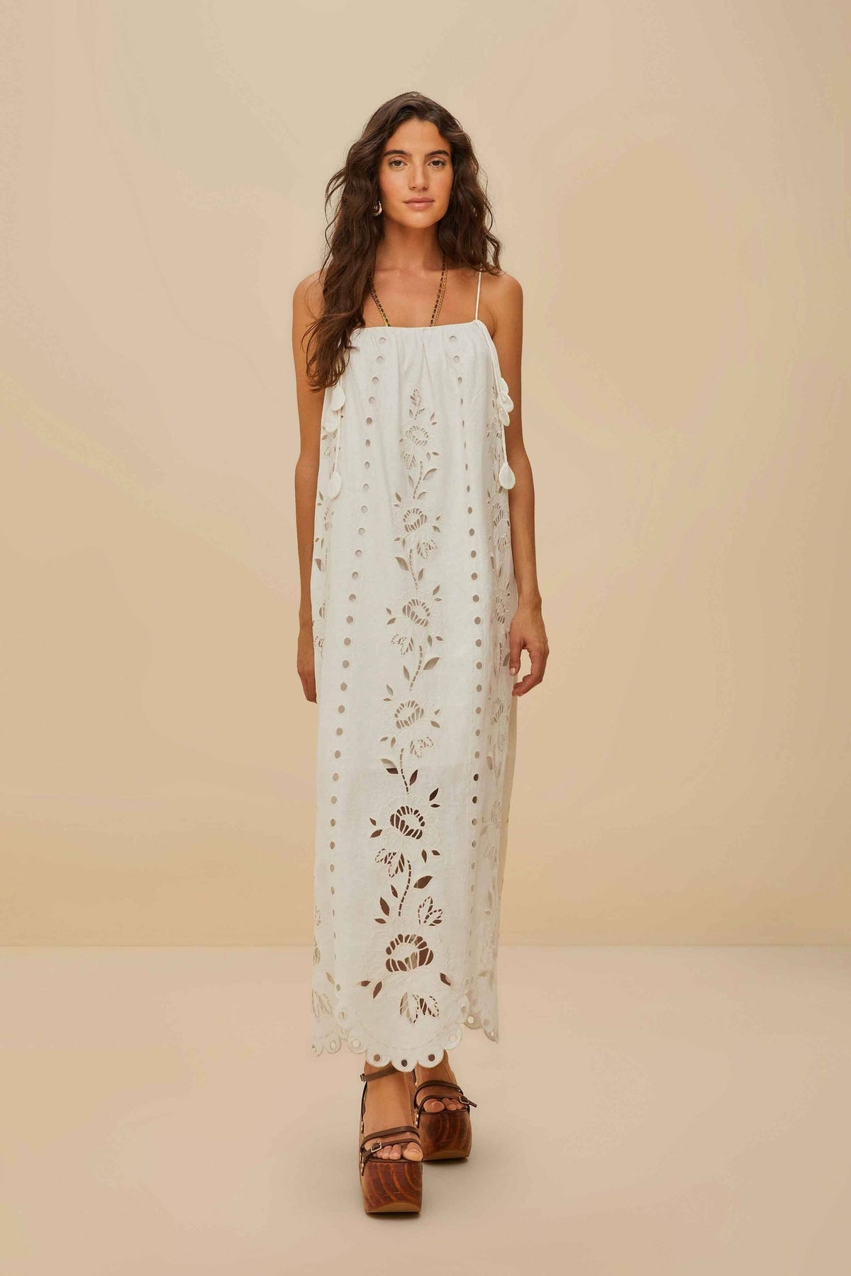 FARM Rio Off-White Richelieu LENZING™ ECOVERO™ Euroflax™ Maxi Dress