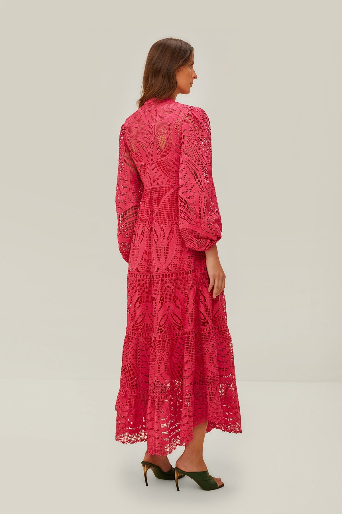 FARM Rio Pink Guipire Maxi Dress