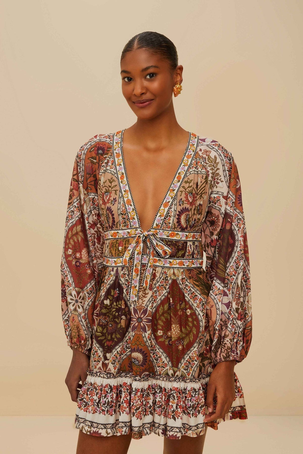 FARM Rio Multicolor Romantic Nature Mini Dress