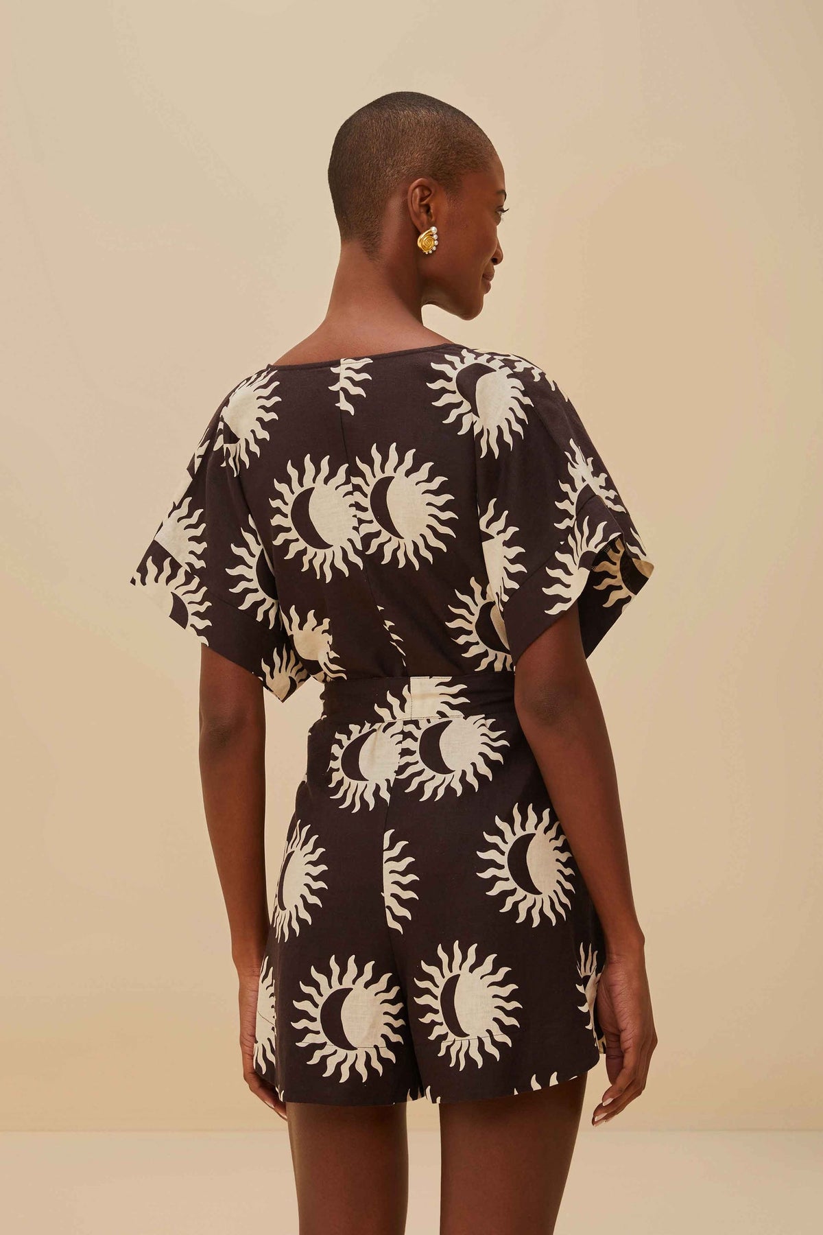 FARM Rio Black Sunny Moon LENZING™ ECOVERO™ Euroflax™ Romper