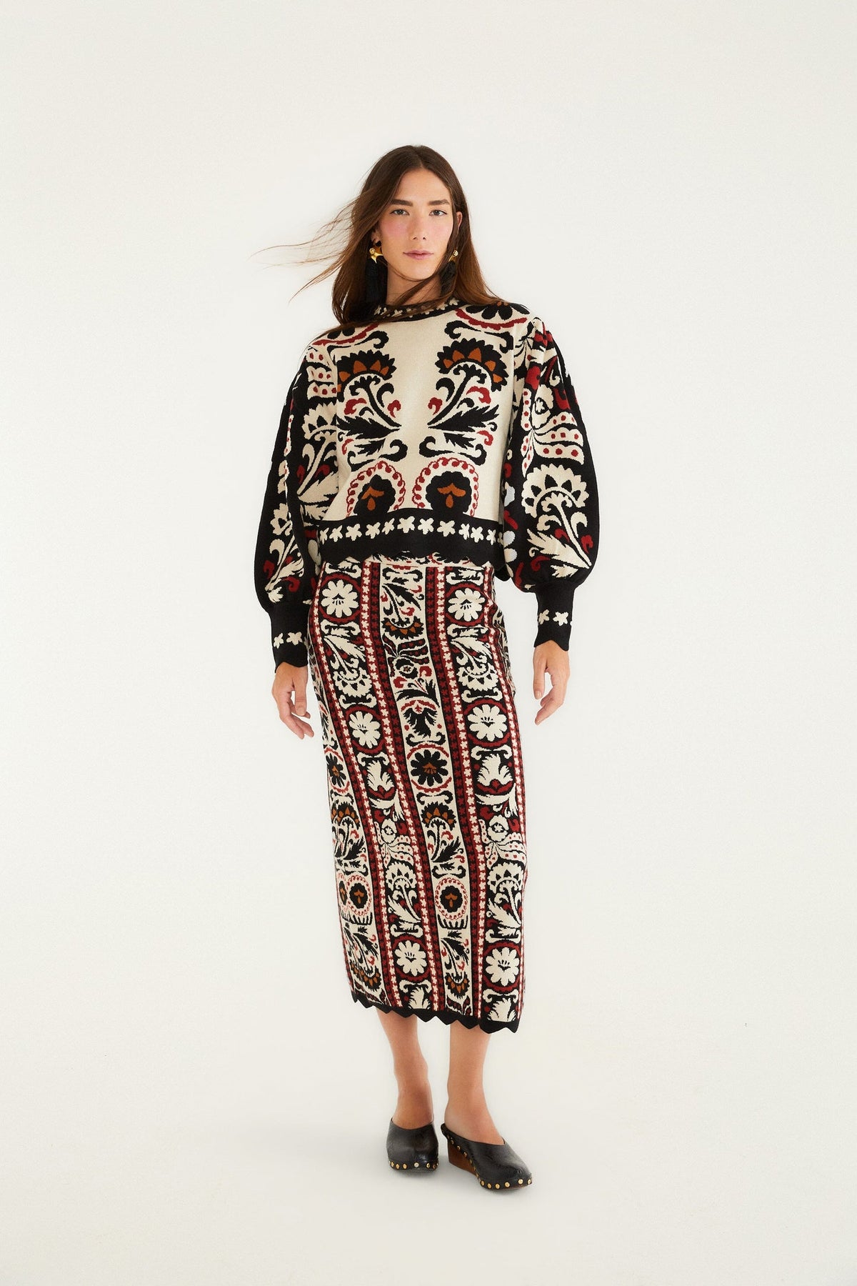 FARM Rio Stripes Winter Tapestry Knit Skirt | FARM Rio