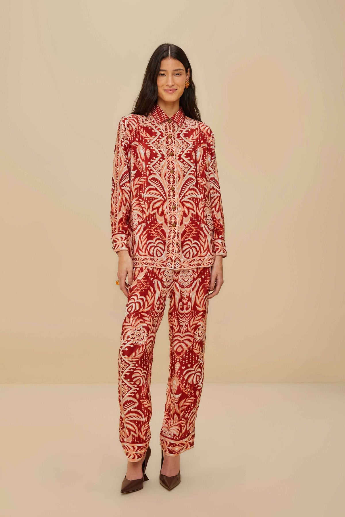 FARM Rio Tropical Tapestry Red Pajama Pants